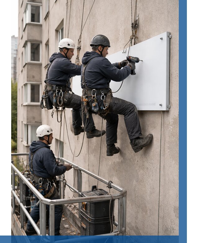 Монтаж табличек и указателей в Ярославле от 3594 р. | ВЫСОТНИК-Рсл