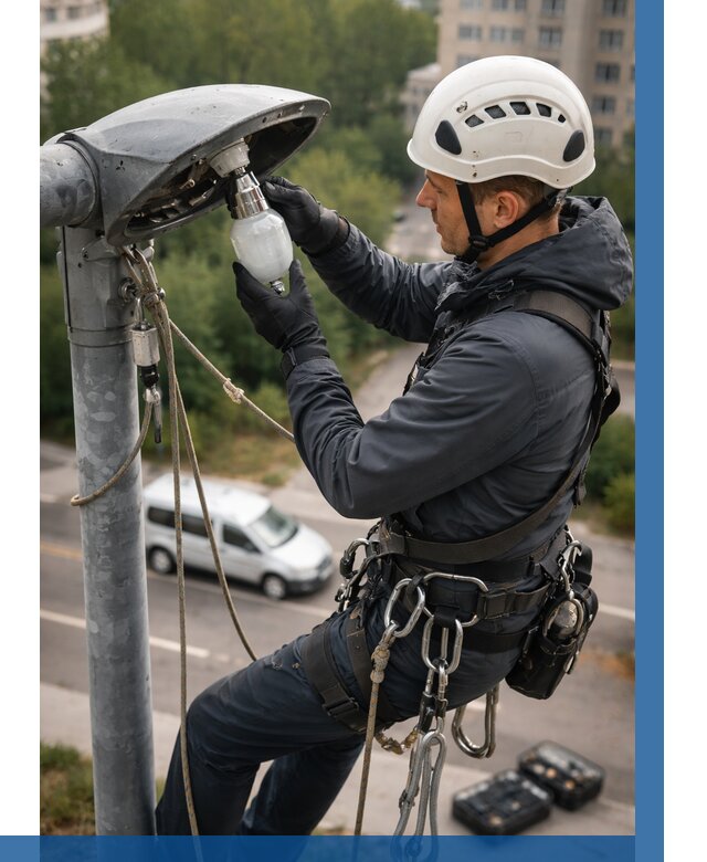 Замена ламп на высоте в Ярославле от 2567 р. | ВЫСОТНИК-Рсл