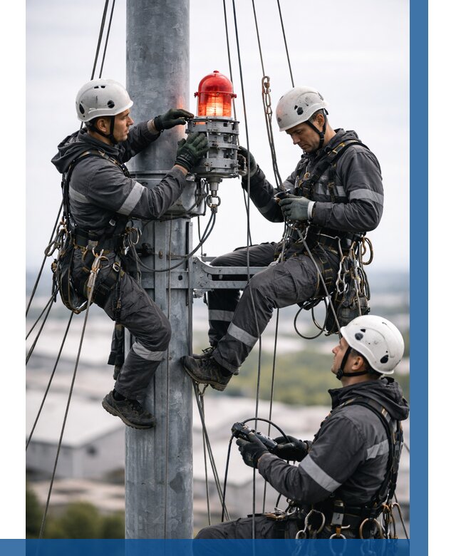 Монтаж заградительных огней в Ярославле от 8728 р. | ВЫСОТНИК-Рсл