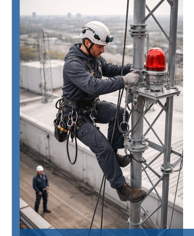 Монтаж заградительных огней и обслуживание объектов в Ярославле