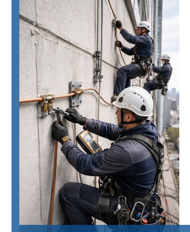 Монтаж системы заземления здания и молниезащиты в Ярославле