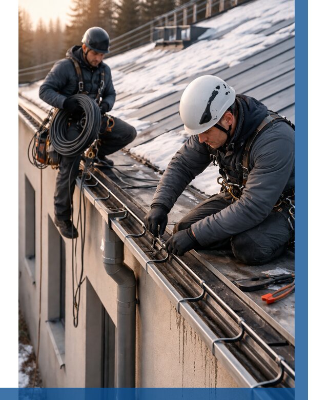 Монтаж греющего кабеля на кровле в Ярославле от 462 р. | ВЫСОТНИК-Рсл