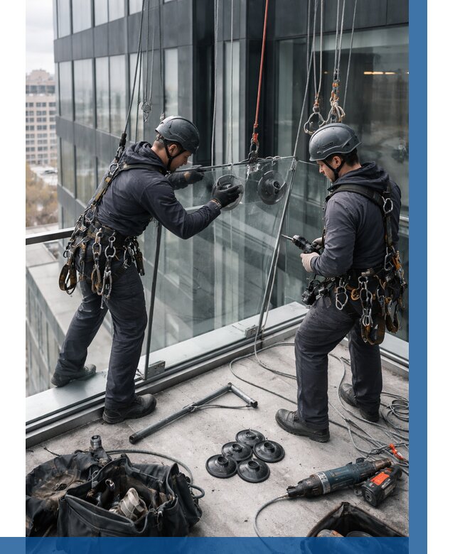 Монтаж стеклянных ограждений в Ярославле от 2567 р. | ВЫСОТНИК-Рсл