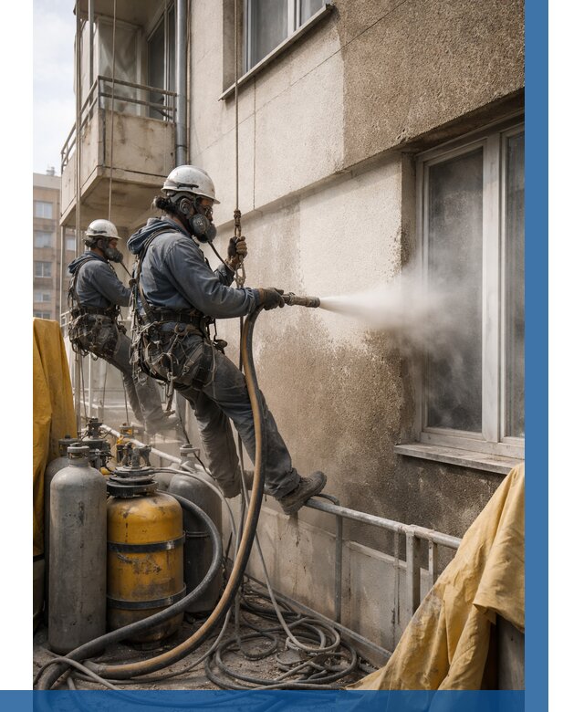 Пескоструйная очистка фасада в Ярославле от 667 р. | ВЫСОТНИК-Рсл