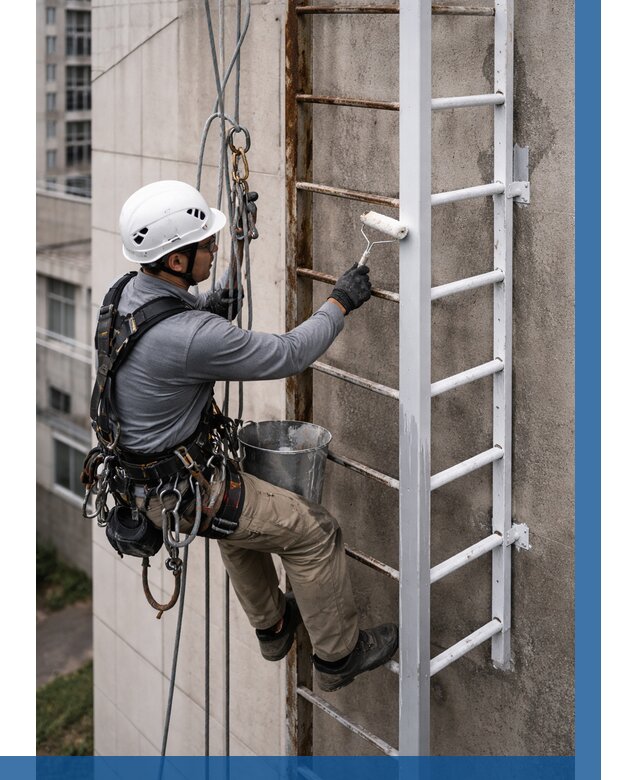 Покраска пожарных лестниц в Ярославле от 4621 р. | ВЫСОТНИК-Рсл