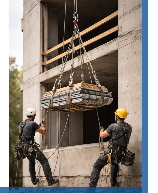 Подъем материала на этаж веревками в Ярославле от 1540 р. | ВЫСОТНИК-Рсл