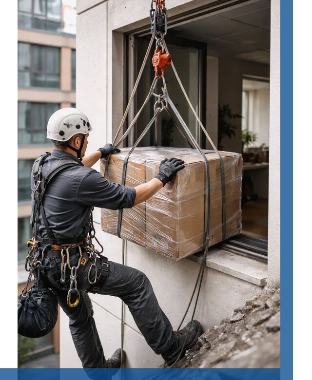 Подъем груза через окно в Ярославле от 4621 р. | ВЫСОТНИК-Рсл