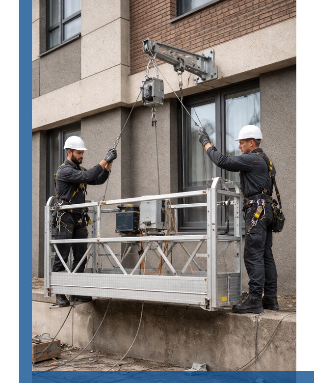 Монтаж и подъем фасадной люльки в Ярославле с гарантией безопасности