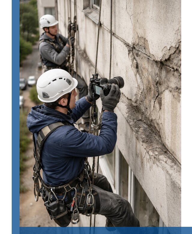 Фотофиксация дефектов фасада с высотной съемкой в Ярославле