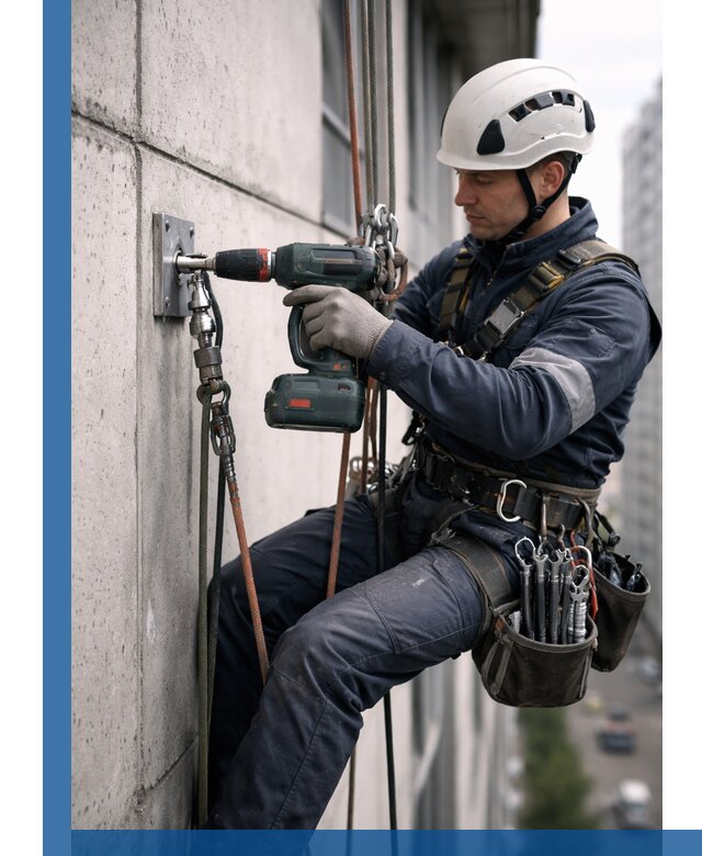 Установка анкерных точек для высотных работ в Ярославле