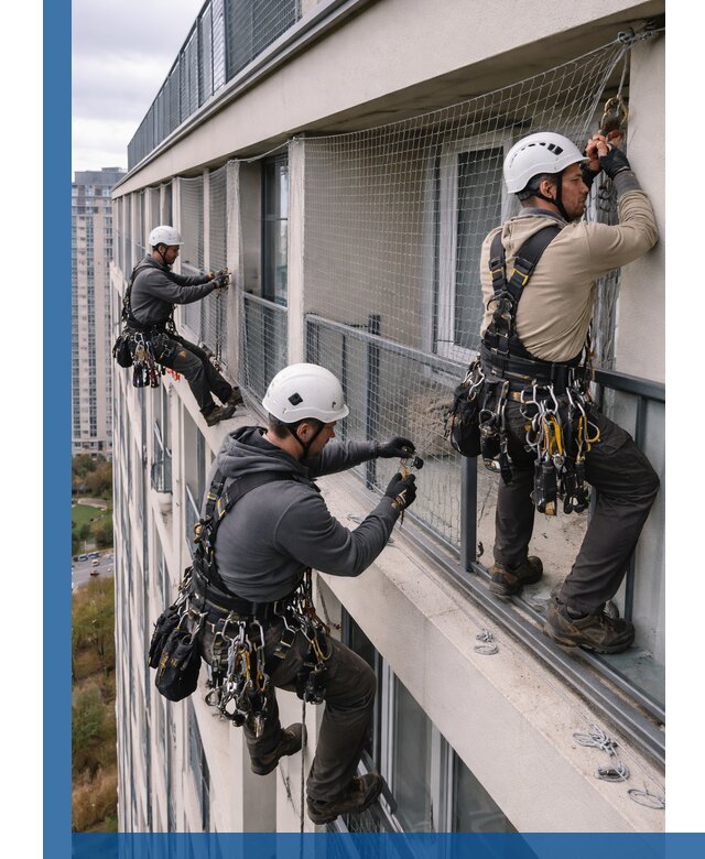 Профессиональный монтаж защитной сетки от птиц в Ярославле